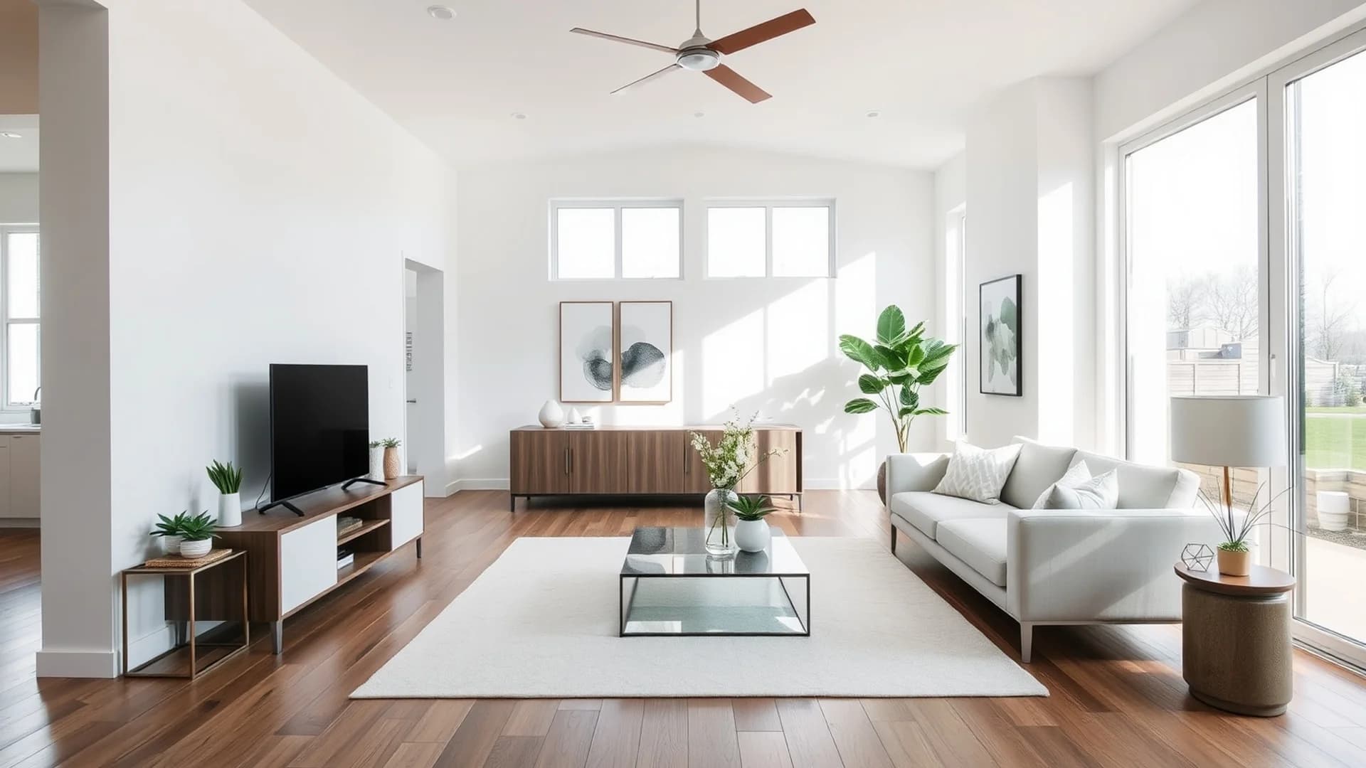 Rénovation intérieure moderne avec poutres apparentes