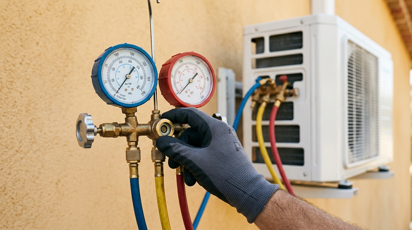 Groupe manométrique professionnel pour le contrôle et la recharge d'une climatisation